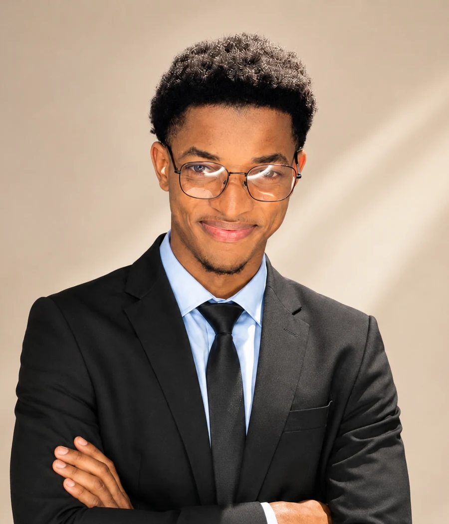 Portrait professionnel de Sacha Jamal en costume