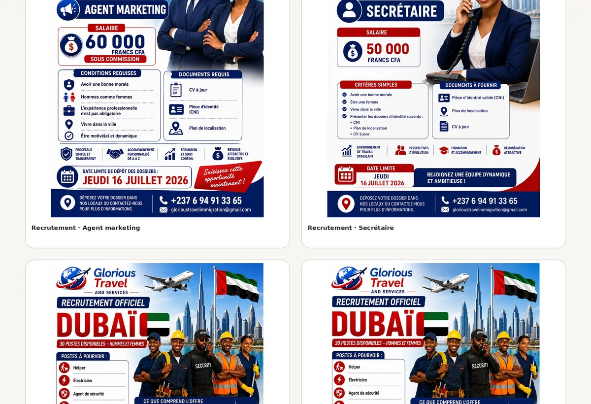 Affiches de recrutement